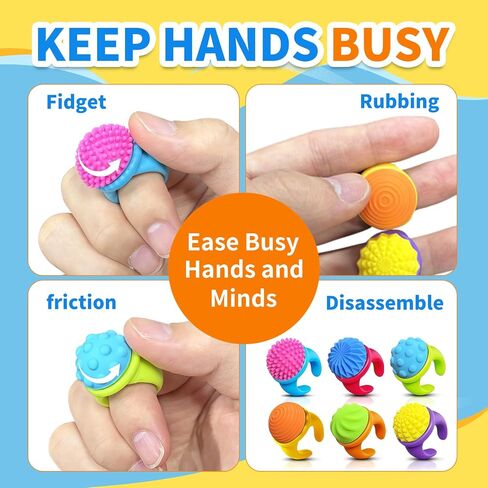 18Pcs Finger Spinner Rings, Fidget Toys, Textured Silicone, Wearable Toys for Adults Office Desk, Christmas Stocking Stuffers, Party Favors in Saudi Arabia