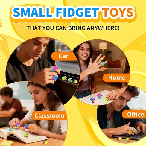 18Pcs Finger Spinner Rings, Fidget Toys, Textured Silicone, Wearable Toys for Adults Office Desk, Christmas Stocking Stuffers, Party Favors in Saudi Arabia