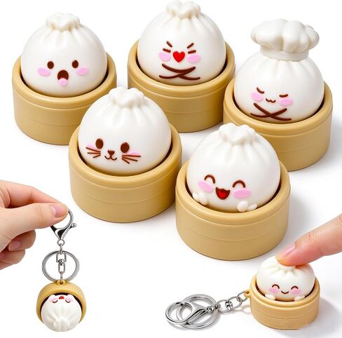 5‑Pack Dumpling Keyboard Fidget Toy, Keychain Stress Relief for Kids in Kuwait