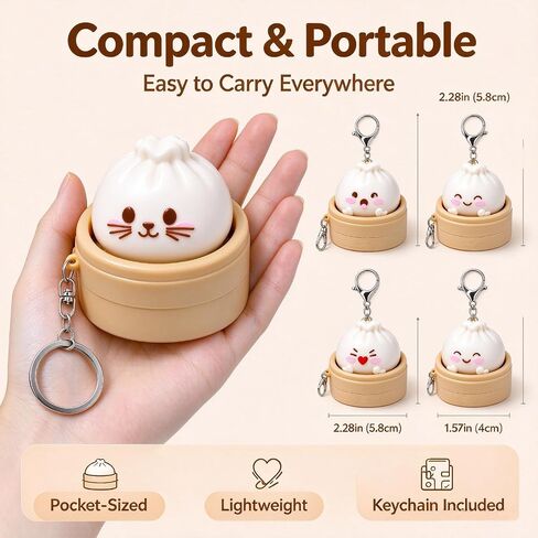 5‑Pack Dumpling Keyboard Fidget Toy, Keychain Stress Relief for Kids in Kuwait