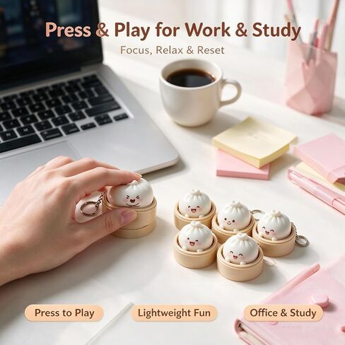 5‑Pack Dumpling Keyboard Fidget Toy, Keychain Stress Relief for Kids in Kuwait