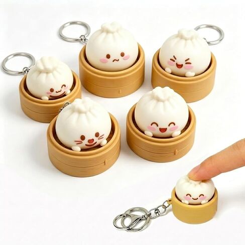 5‑Pack Dumpling Keyboard Fidget Toy, Keychain Stress Relief for Kids in Kuwait