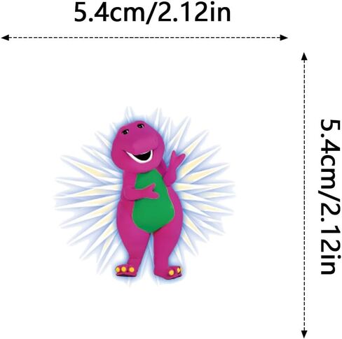 62pcs Barney Stickers Decals Pack，Construction Cute Cartoon Stickers Vinyl Reusable Non-Repeating Waterproof Vinyl Decals，for Water Bottle Phone Laptop Scrapbook Skateboard Luggage in Saudi Arabia