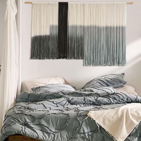 مكرامية الجدار شنقا كبير تراجع صبغ نسيج الألياف جدار الفن بوهو غرفة نوم ديكور 59 ''W * 35''L in Kuwait