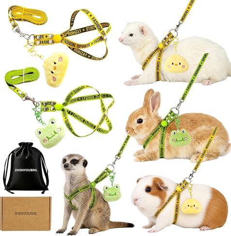2PCS Ferret Harness and Leash, Adjustable Guinea Pig Harness, Bunny Leash in Saudi Arabia