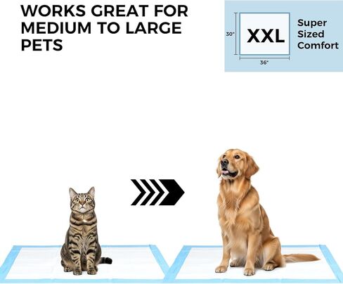 50 Pack 30"x36" Extra Large Dog Pee Pads - Super Absorbent & Leak-Proof Disposable Puppy Training Pads | X-Large Quick-Dry 5-Layer Protection Piddle Pads for Indoor & Outdoor Use in Saudi Arabia