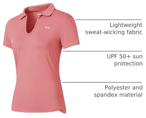 Willit Women's Tennis Shirts Quick Dry Golf Polo Shirts Short Sleeve Active Workout Shirts UPF 50+ Running Tops in Kuwait