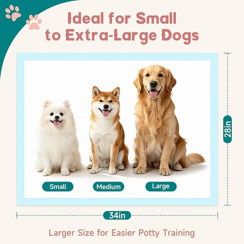 34x28 in 40-Pack Dog Pee Pads, Disaposable,6-Layer Leakproof in Saudi Arabia