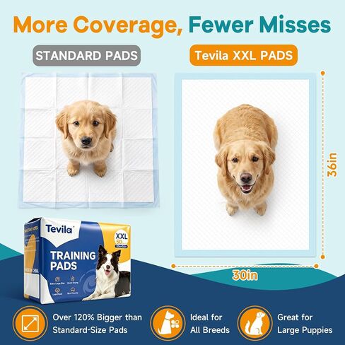 XXL 30"x36" Dog Pads 50-Pack, Extra Absorbent, Leak-Proof Pee Pads for Dogs in Saudi Arabia
