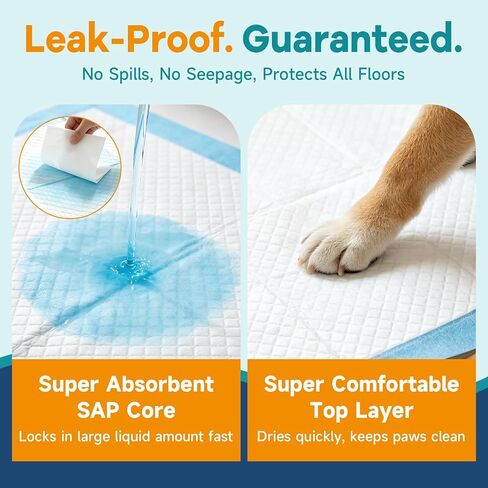 XXL 30"x36" Dog Pads 50-Pack, Extra Absorbent, Leak-Proof Pee Pads for Dogs in Saudi Arabia