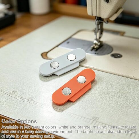 2-Pack Magnetic Seam Guide for Sewing Machine, PLA substance, White and Orange, Well Suited for Straight and Even Stitching in Kuwait