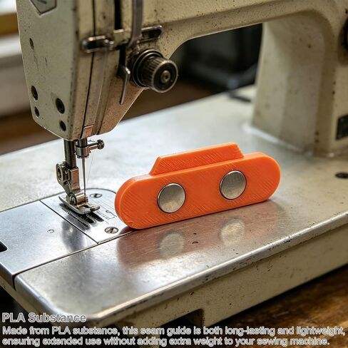 2-Pack Magnetic Seam Guide for Sewing Machine, PLA substance, White and Orange, Well Suited for Straight and Even Stitching in Kuwait