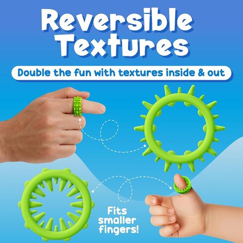BunMo Fidget Rings – Sensory Rings for Kids, 18 Pack Silicone Ring Fidget Set with 6 Textures – Colorful Fidget Ring for Kids, Ring Fidget Toys for Classroom, Travel & Play – Ages 3+ in Saudi Arabia