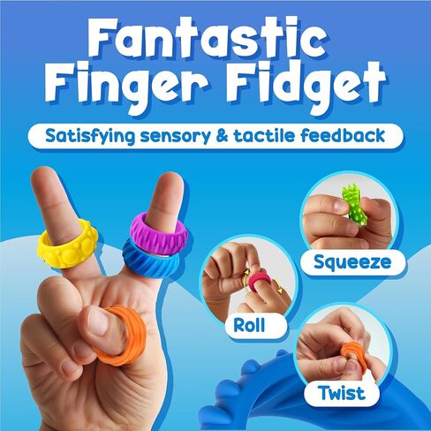 BunMo Fidget Rings – Sensory Rings for Kids, 18 Pack Silicone Ring Fidget Set with 6 Textures – Colorful Fidget Ring for Kids, Ring Fidget Toys for Classroom, Travel & Play – Ages 3+ in Saudi Arabia