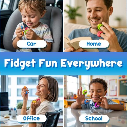 BunMo Fidget Rings – Sensory Rings for Kids, 18 Pack Silicone Ring Fidget Set with 6 Textures – Colorful Fidget Ring for Kids, Ring Fidget Toys for Classroom, Travel & Play – Ages 3+ in Saudi Arabia