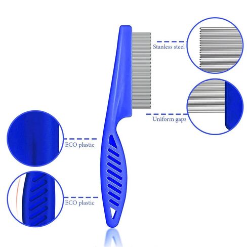 SKYPIA Multipurpose Fine Tooth Grooming Comb - 3 Packs, for Dogs, Cats, Puppies, Kittens, Removes Fleas, Ticks, Lice, Dandruff, and Hair Lice (Blue) in Saudi Arabia