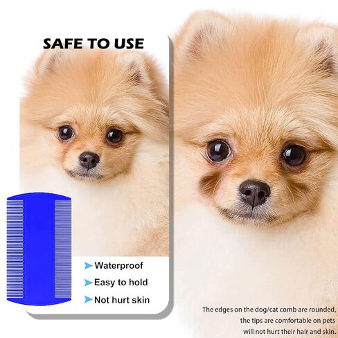 SKYPIA Multipurpose Fine Tooth Grooming Comb - 3 Packs, for Dogs, Cats, Puppies, Kittens, Removes Fleas, Ticks, Lice, Dandruff, and Hair Lice (Blue) in Saudi Arabia