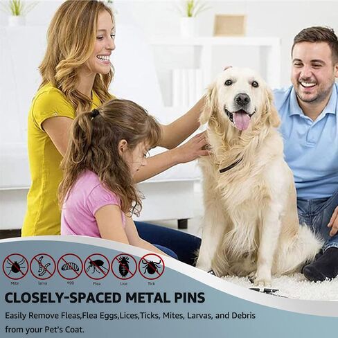 SKYPIA Multipurpose Fine Tooth Grooming Comb - 3 Packs, for Dogs, Cats, Puppies, Kittens, Removes Fleas, Ticks, Lice, Dandruff, and Hair Lice (Blue) in Saudi Arabia