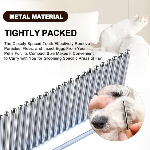 HOP Small Dog Comb with Wooden Handle Metal Dog Eye Comb 4.17in/10.6cm in Kuwait
