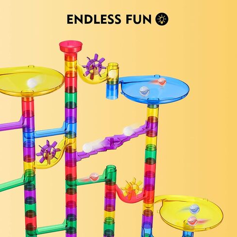 Magicfly Marble Run, 127 Pcs Marble Runs for Kids, Glass Marbles for Kids in Saudi Arabia