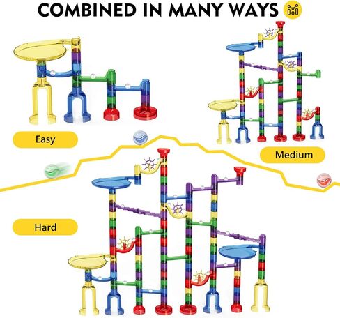 Magicfly Marble Run, 127 Pcs Marble Runs for Kids, Glass Marbles for Kids in Saudi Arabia