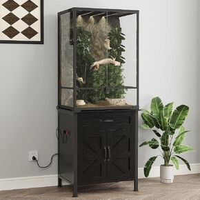VOWNER 45-67 Gallon Reptile Tank Stand with Power Outlet, Black in Kuwait