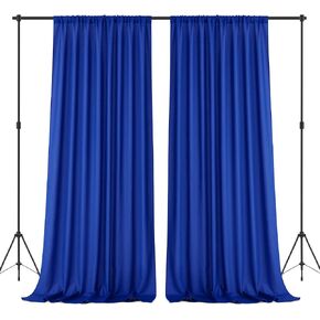HOMEIDEAS 10ft x 10ft Backdrop Curtains 2 Panels Black Photo Curtains, Polyester Rod Pocket Drapes Background Curtains for Parties Wedding Decorations in Saudi Arabia