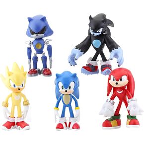 Tititada 5Pcs Sonic Exquisite Model Ornaments, Creative Anime Peripheral Gifts for Fans in Kuwait
