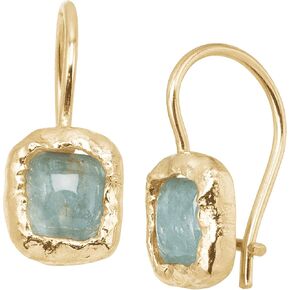 Silpada 'Mediterra' Natural Aquamarine Petite Drop Earrings in 14K Gold-Plated Sterling Silver in Saudi Arabia