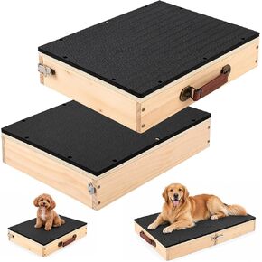 2 PCS Place Board Wooden Connectable Dog Training Platform, Black in Saudi Arabia