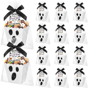 12 Sets Halloween Boo Popcorn Boxes Bulk Plastic Trick or Treat Gift Bucket in Kuwait