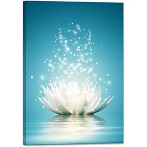 Canvas Prints Wall Art Lotus Flower Pictures Bathroom Decor Zen Painting Spa Photo Artwork Framed for Spiritual Meditation Yoga Room Ready to Hang 12 x 16inch in Saudi Arabia