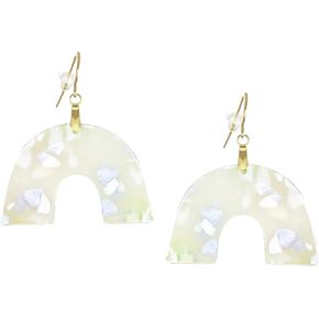 Pastel Acrylic U Drop Boho Statement Earrings, 18K Gold Ear Wires in Saudi Arabia