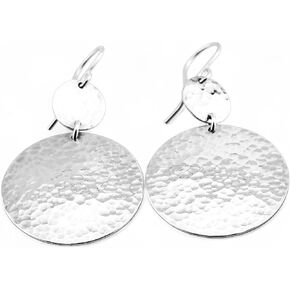 Statement Hammered Disc Earrings, Large Dangle Gift for Women in Saudi Arabia