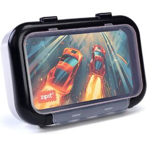 ZIPIT Recycled Plastic Pencil Box for Boys, 2-Compartment Case, Race Car in Saudi Arabia