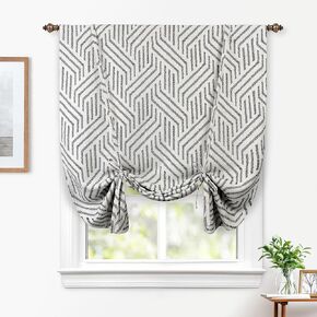 DriftAway Farmhouse Linen Lined Valance Double Layer Thermal Insulated Room Darkening Blackout Window Valances 3 Inch Rod Pocket Vertical Striped Kitchen Valance for Bathroom Single 52 x 14 Inch Gray in Saudi Arabia