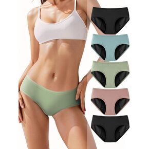 Tiichoo Period Underwear for Women Leakproof Mid/ Low Rise Panties Briefs Protective Incontinence Underwear 3 Pack in Saudi Arabia