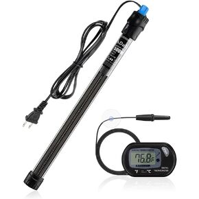 DaToo 500W Aquarium Heater Submersible 500Watt Fish Tank Heater Adjustable Thermostat with 2 Suction Cups and A Free Digital Thermometer for Marine Saltwater and Freshwater in Saudi Arabia