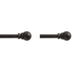 Kenney KN55250 Davenport Ball End Petite Café قضيب ستارة نافذة مزخرف، 28-48 بوصة طول قابل للتعديل، لمسة نهائية بيضاء، أنبوب فولاذي بقطر 1/2 بوصة in Kuwait