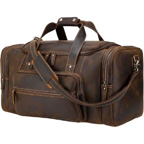 Polare 23" Full Grain Cowhide Leather Gym Duffle Weekender Overnight Travel Duffel Bag For Men 42L in Saudi Arabia