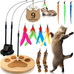 Interactive Cat Toys for Indoor Cats, Cat Toy Wand, 18 Feather Attachments in Saudi Arabia