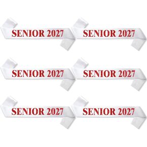 وشاح ساتان أبيض 2023 مع حروف حمراء لامعة - وشاح تخرج 2023 - أخيرًا - وشاح تشجيع كبير - وشاح تشجيع - وشاح المشجعات - وشاح المسابقة in Kuwait