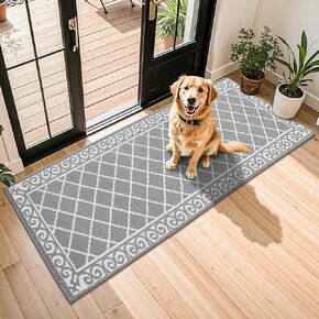 HEBE Indoor Door Mat 20"x59" Non Slip, Washable Welcome Mats for Front Door Entrance, Low Profile Dirt Trapper Doormat Entry Carpet for Entryway, Kitchen, Bathroom in Saudi Arabia