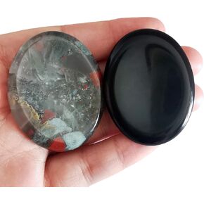 White Howlite Turquoise and Black LabradoriteThumb Worry Stone, Stress Relax Healing Reiki Crystal Pocket Palm Stones,Pack of 2 in Saudi Arabia