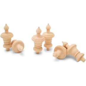 Small Wood Finials, 2-7/16 inch Wooden Finials for Crafting, DIY Décor, and Wooden Finial Crafts, Pack of 12, by Woodpeckers in Saudi Arabia