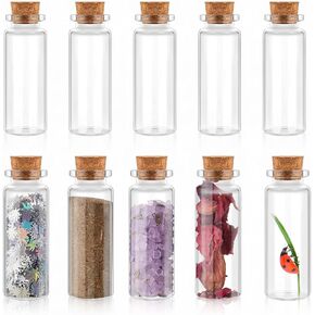 200 Pcs Empty Small Glass Bottles with Cork Stoppers Bulk Tiny Clear Vials Transparent Glass Vials Miniature Glass Jars with Cork Lids Cork Bottles for Crafts Project Party Supplies (5 ml) in Saudi Arabia