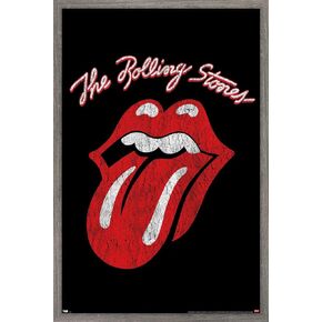 Trends International Rolling Stones - Classic Logo Wall Poster, 14.72" x 22.37", Barnwood Framed Version in Saudi Arabia