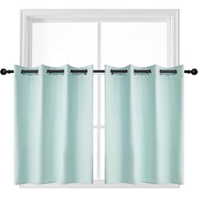 YGO Greyish White Window Valance Blackout Short Curtain Tiers 2 Panels for Kitchen 52 Wide by 36 Long, White Color, 2 Pcs in Saudi Arabia