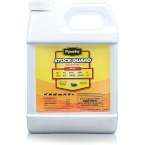 PYRANHA Stock Guard Concentrate - Livestock, Barn, Milk Rooms, Dairies, Poultry & Swine Houses Indoor Fly Control | Repels Flies, Lice, Ticks, Beetles, Mites, Gnats, 8 Oz in Kuwait