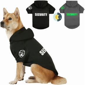 Dog Security Hoodie with Glow-in-the-Dark Prints DAJIDALI Dog Clothes Apparel Winter Sweatshirt Warm Sweater Jacket Coat Hoodie for Small Medium Large Dog Cat in Saudi Arabia